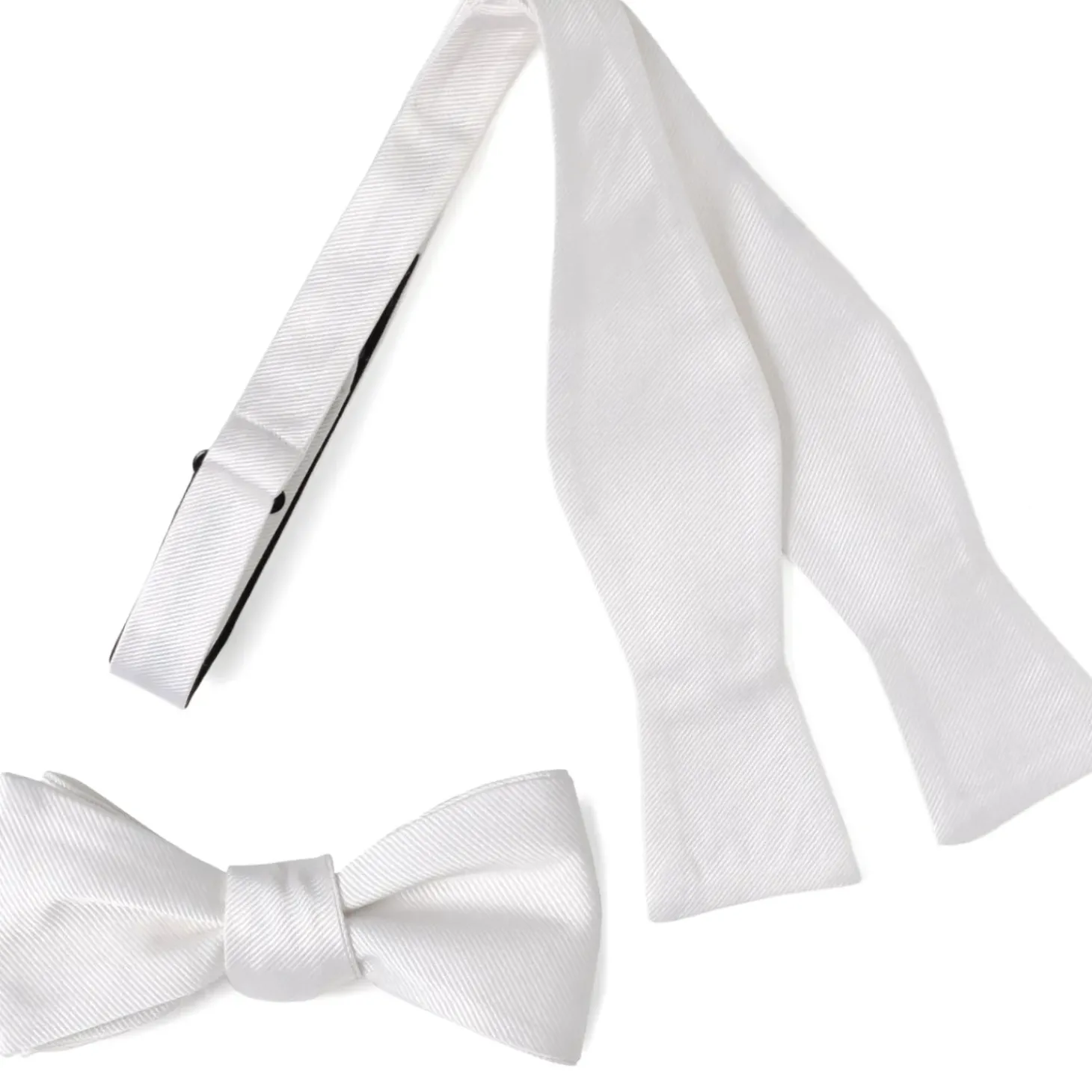 Ox and Bull Trading Co. White Silk Self Bow Tie