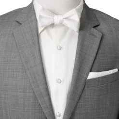 Ox and Bull Trading Co. White Silk Self Bow Tie