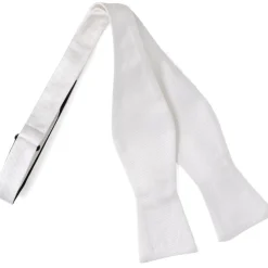 Ox and Bull Trading Co. White Silk Self Bow Tie