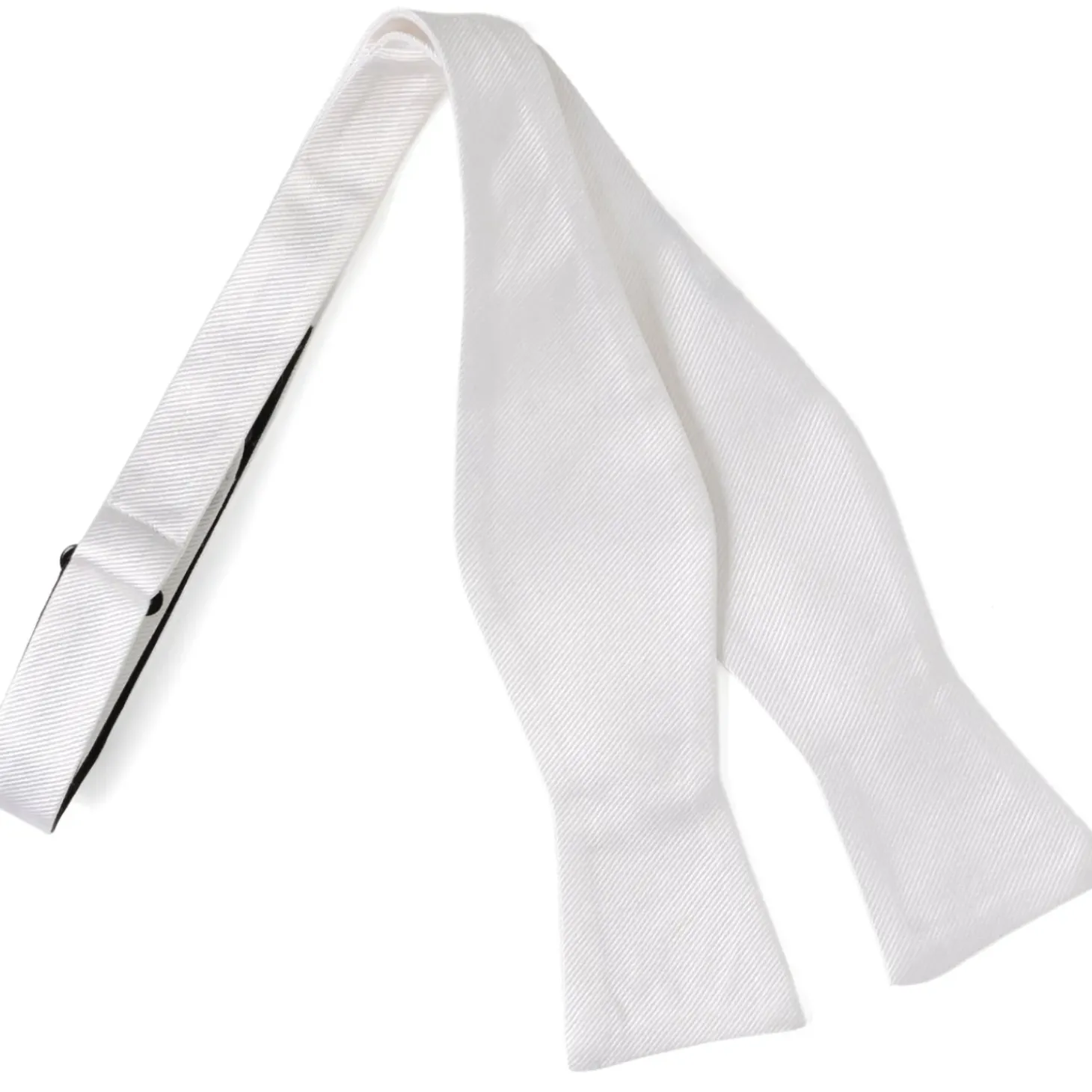 Ox and Bull Trading Co. White Silk Self Bow Tie