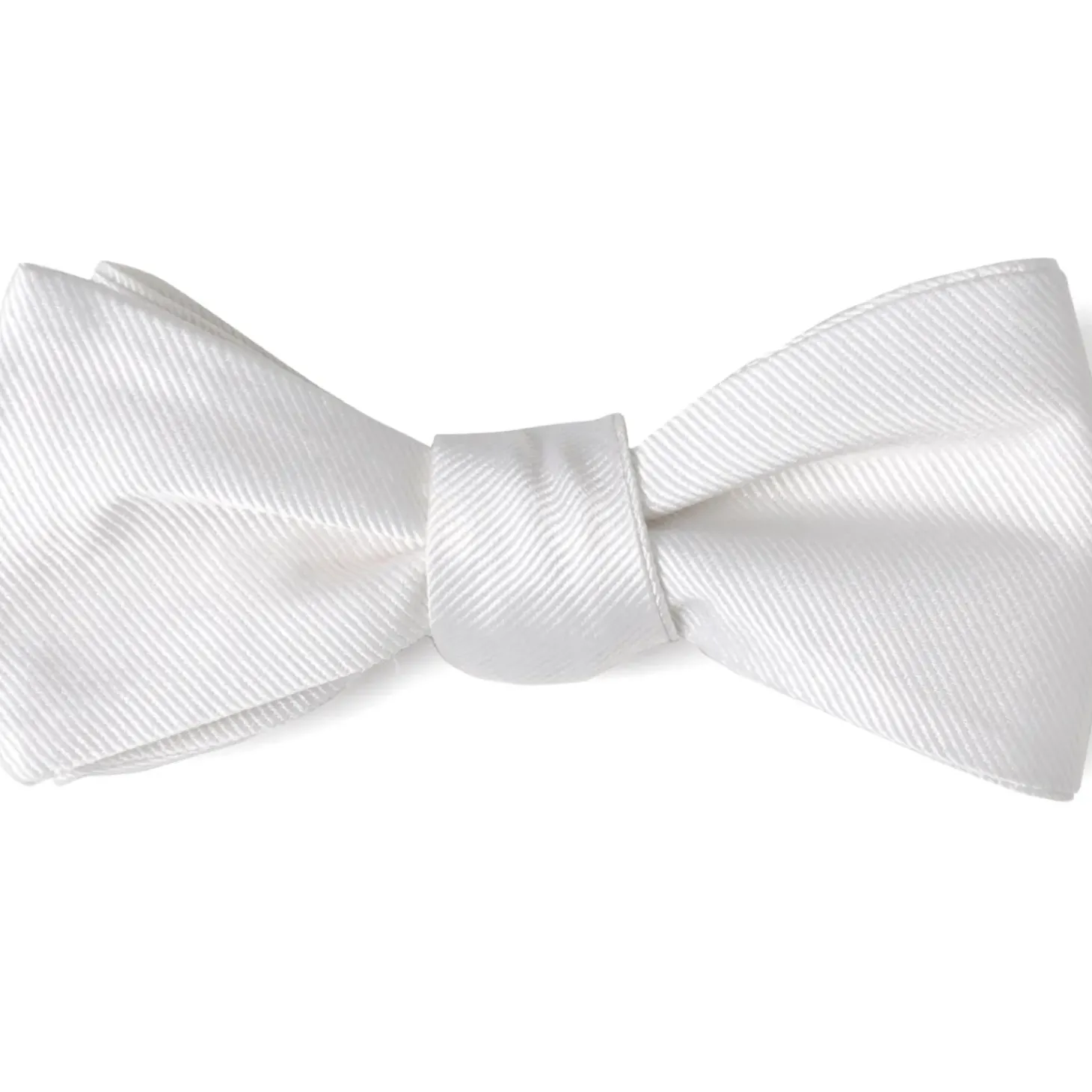 Ox and Bull Trading Co. White Silk Self Bow Tie