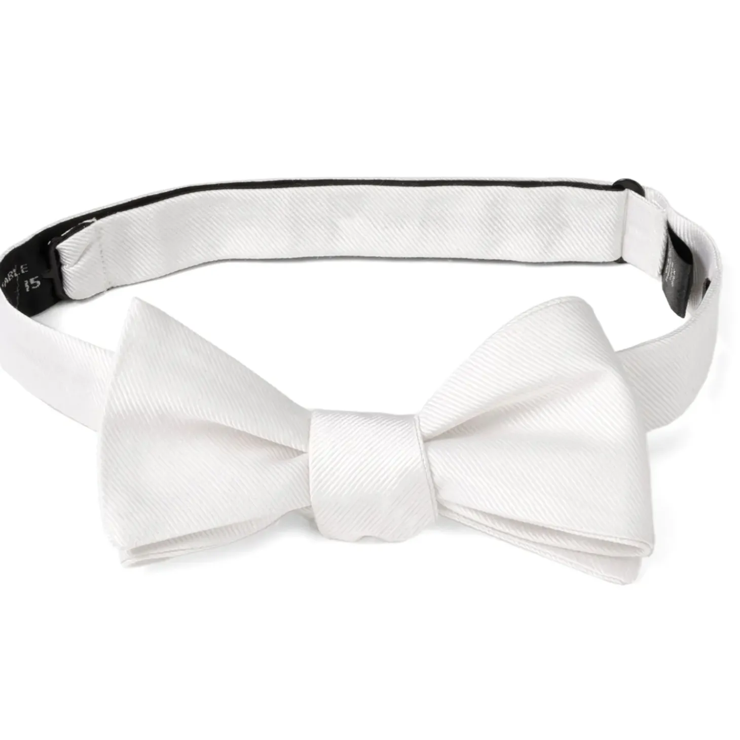 Ox and Bull Trading Co. White Silk Self Bow Tie