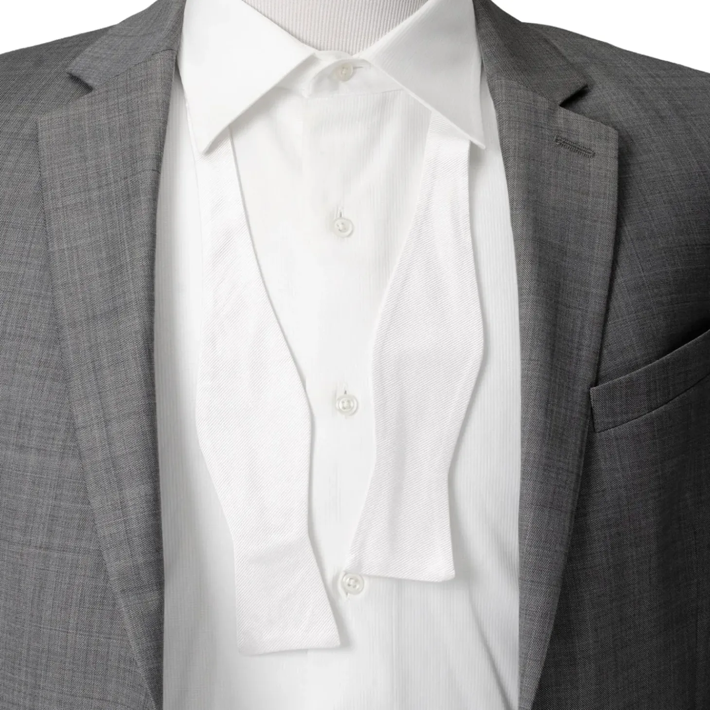 Ox and Bull Trading Co. White Silk Self Bow Tie