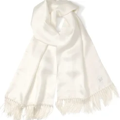Ox and Bull Trading Co. White Silk Tuxedo Scarf