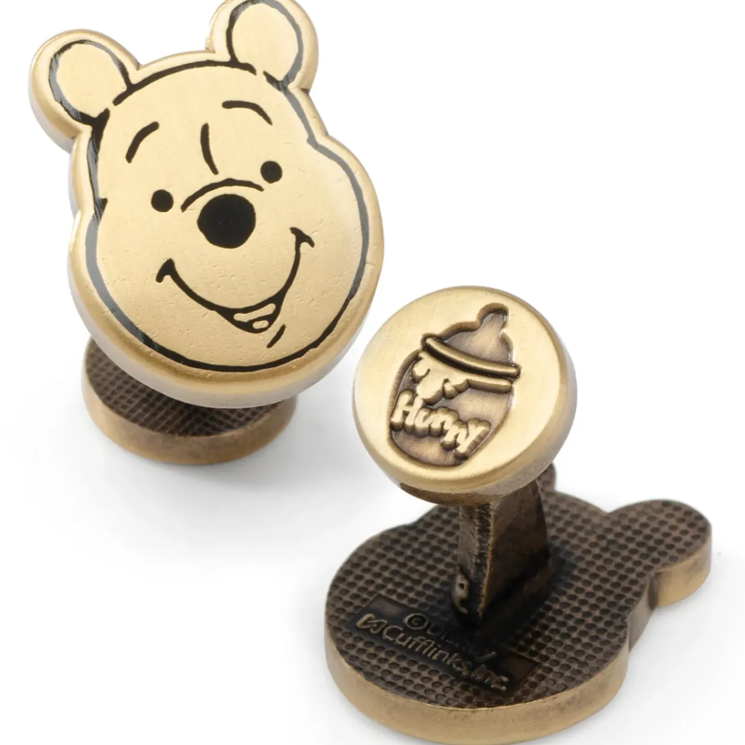 Disney Winnie The Pooh Face Gold Cufflinks