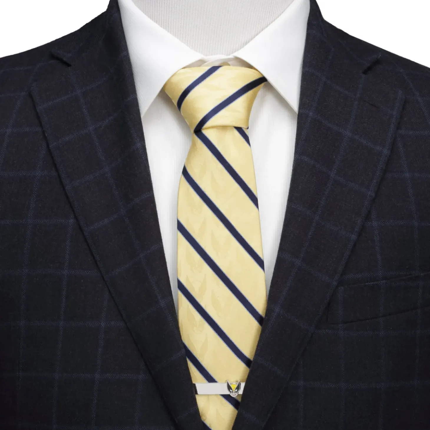 Marvel Wolverine Mask Yellow and Navy Silk Men's Tie