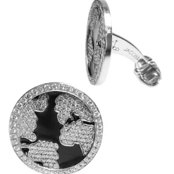 Jacob & Co. World Map Cufflinks with White Diamonds