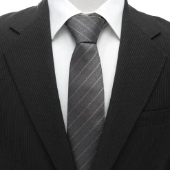 Ox and Bull Trading Co. Woven Gray Stripe Men's Tie