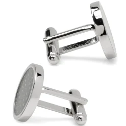 Ox and Bull Trading Co. Woven Metal Black Cufflinks