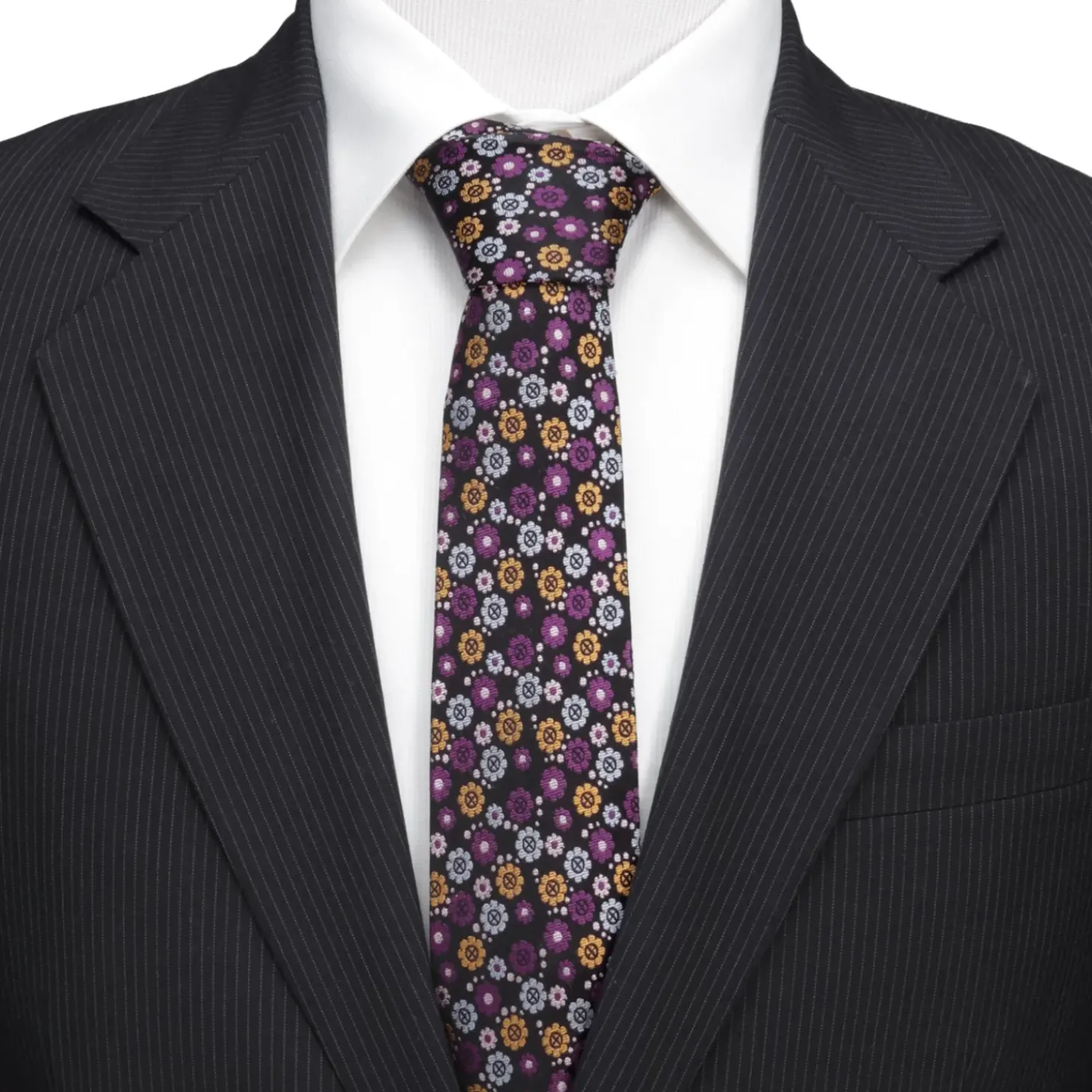 Marvel X-Men Floral Charcoal Men's Tie