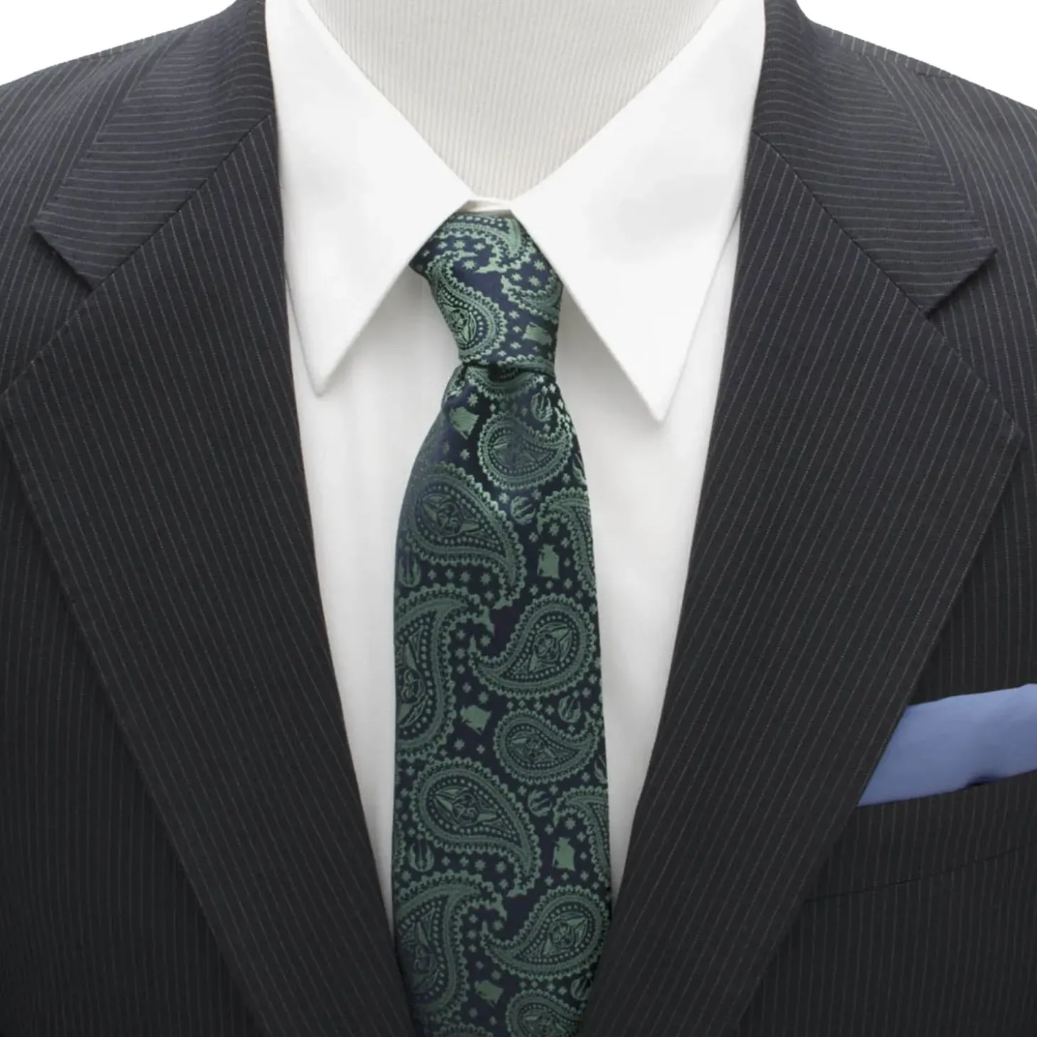 Star Wars Yoda Green Paisley Mens Tie