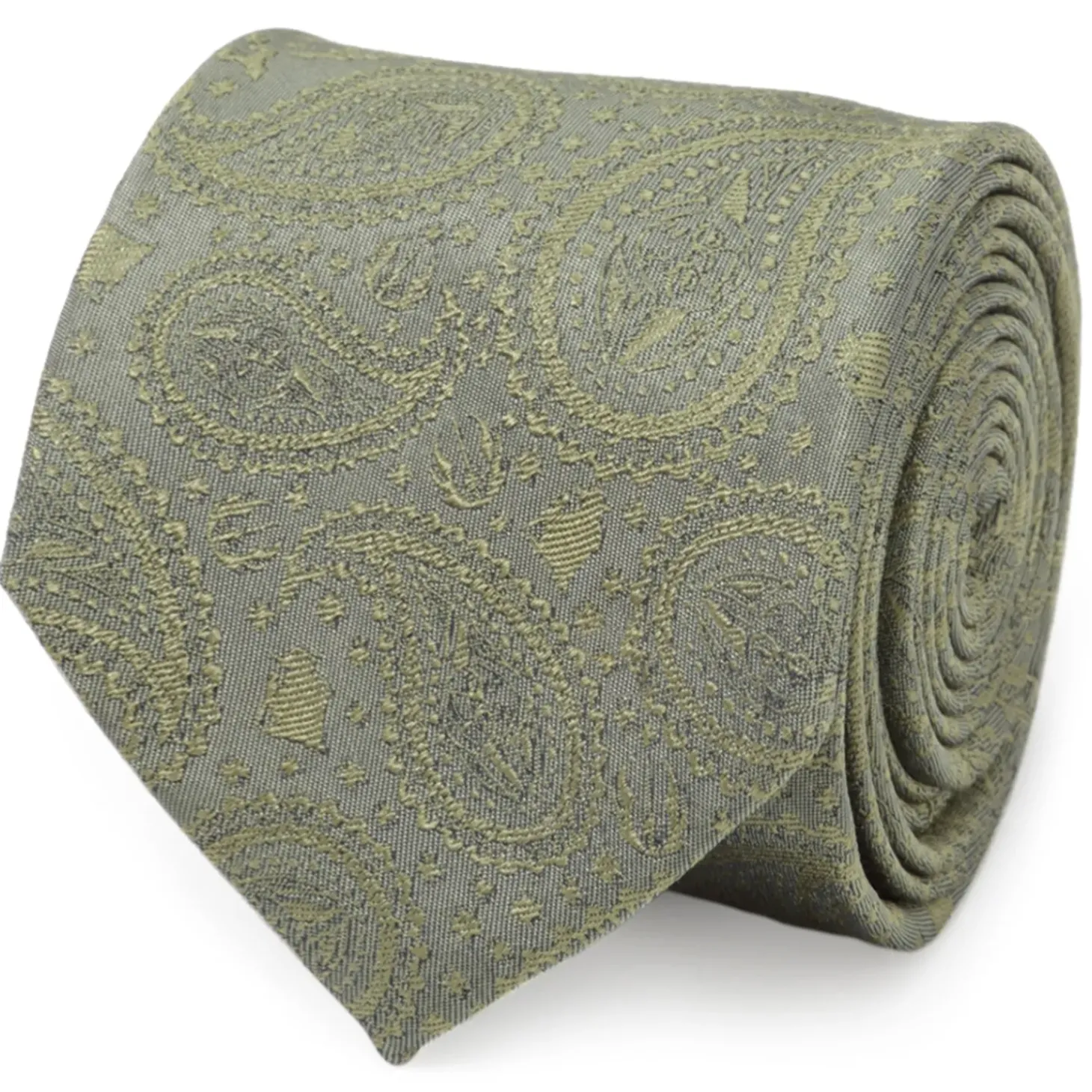 Star Wars Yoda Paisley Sage Green Silk Men's Tie