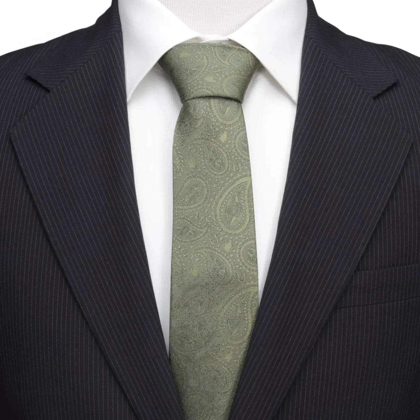 Star Wars Yoda Paisley Sage Green Silk Men's Tie