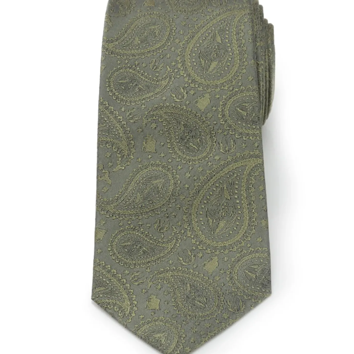Star Wars Yoda Paisley Sage Green Silk Men's Tie